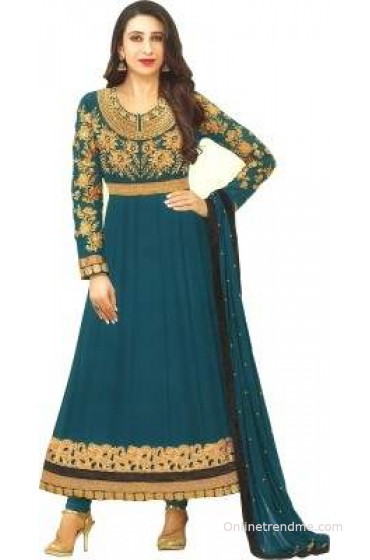 Reya Georgette Embroidered Semi-stitched Salwar Suit Dupatta Material